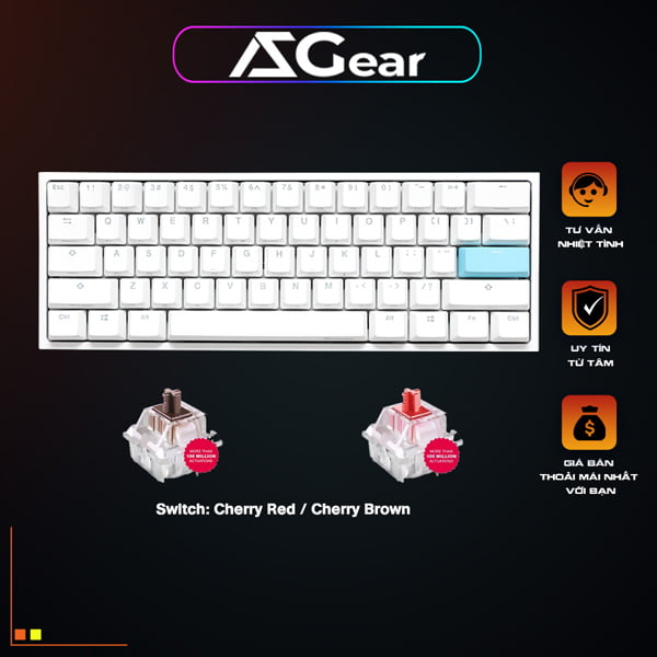 Ban Phim Co Gaming Ducky One 2 Mini Rgb Switch Cherry Red Brown