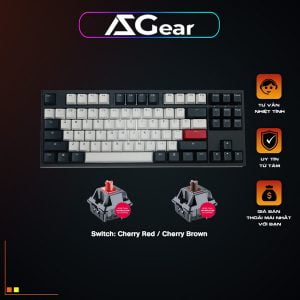 Ban Phim Co Gaming Ducky One 2 Tuxe Tkl Switch Cherry Red Brown