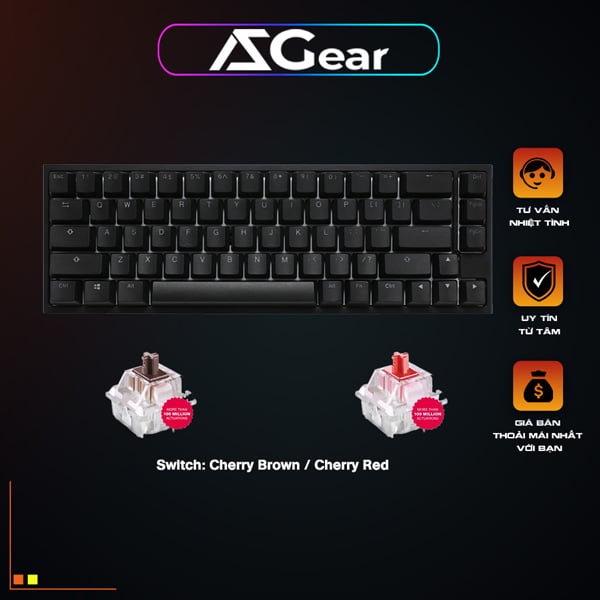 Ban Phim Co Gaming Ducky One 2 Sf Switch Cherry Red Brown