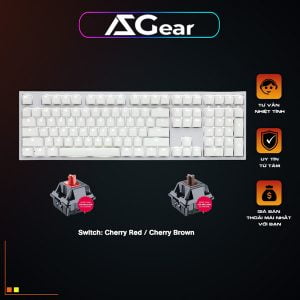 Ban Phim Co Ducky One 2 White Led Switch Cherry Brown Red