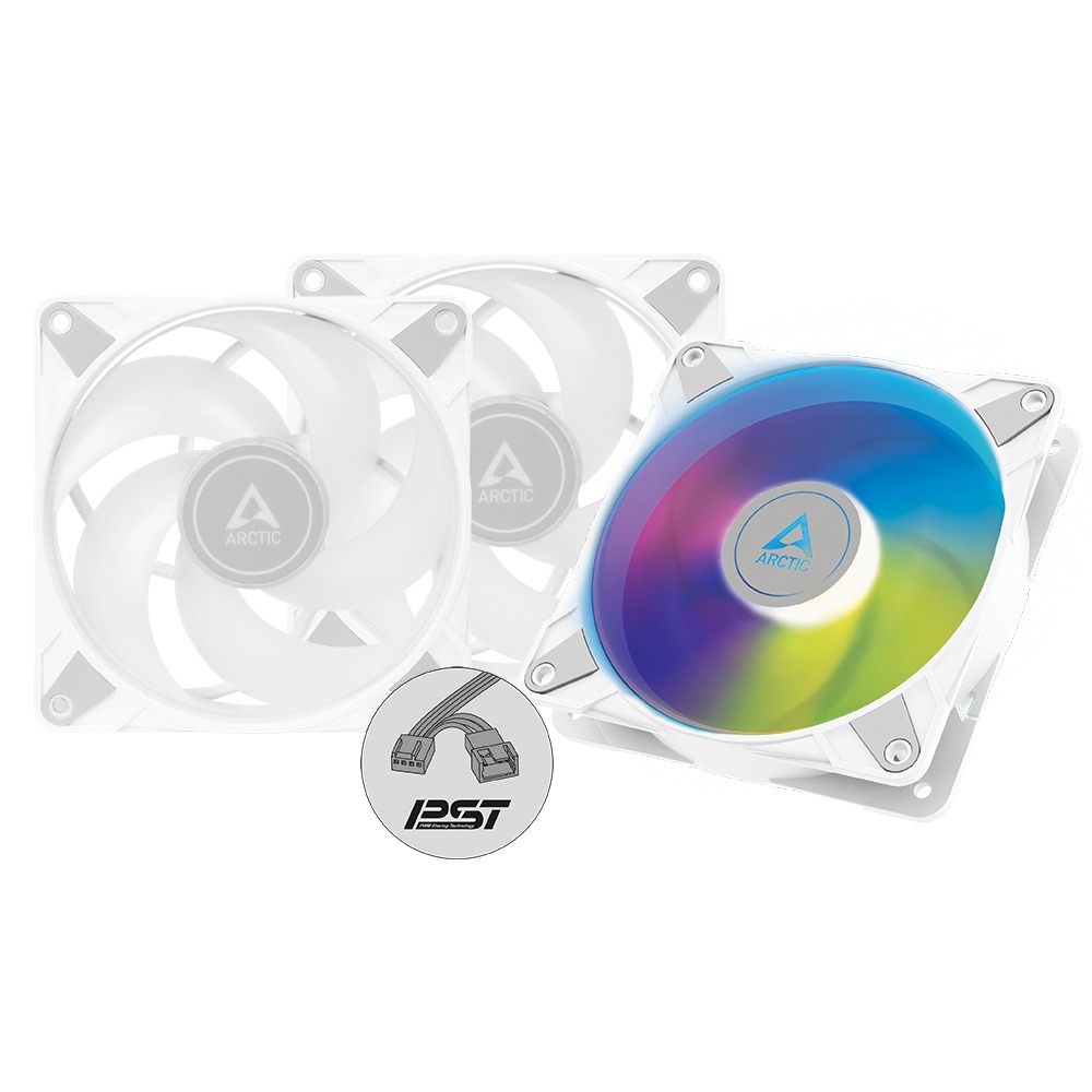 Arctic P12 PWM PST ARGB Fan White – 3 Pack