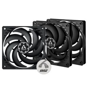 Arctic P12 Slim PWM PST Fan Black – 3 Pack